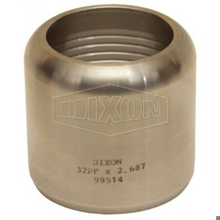 Dixon Internal Expansion Sanitary Flow Chief Ferrule, 3 ID x 4-4/64 to 4-7/64 OD in Nominal, 3-11/16 in L, 48PFX4.125